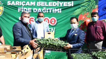 SARIÇAM BELDİYESİ’NDEN REKOR FİDE DAĞITIMI