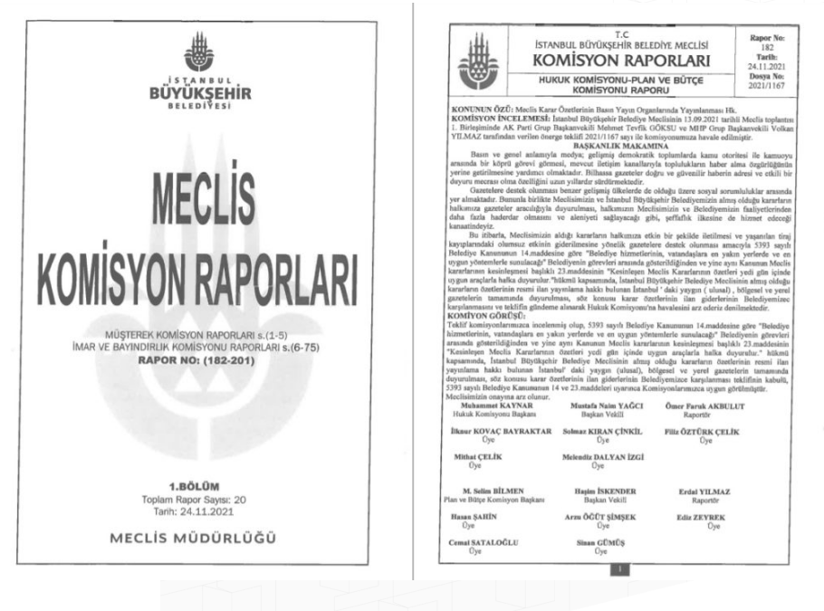 BELEDİYE MECLİS KARARLARI GAZETELERDE YAYINLANACAK.