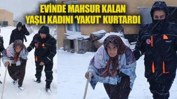 EVİNDE MAHSUR KALAN YAŞLI KADINI ‘YAKUT’ KURTARDI