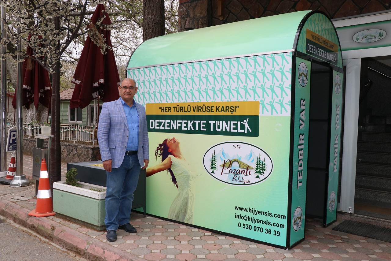 Pozantı Belediyesi Koronavirüse Karşı Dezenfeksiyon Tüneli Kuruldu